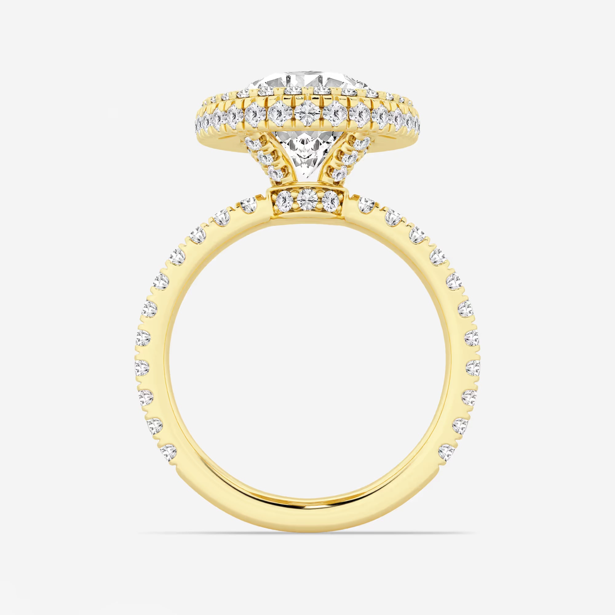 Romantic Oval Cut Lab-Grown Diamond Halo Engagement Ring with Micro Pavé Accents