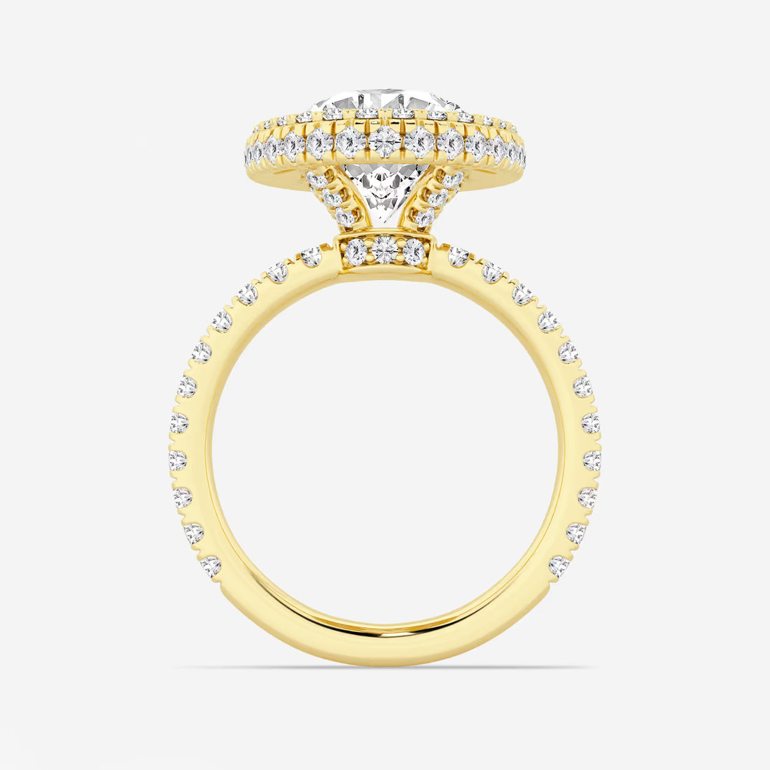 Romantic Oval Cut Lab-Grown Diamond Halo Engagement Ring with Micro Pavé Accents
