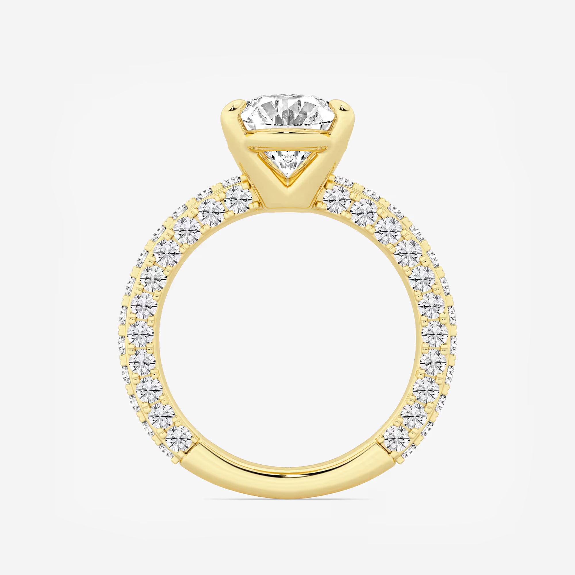 Oval Lab Grown Diamond Profile Side Stone Engagement Ring