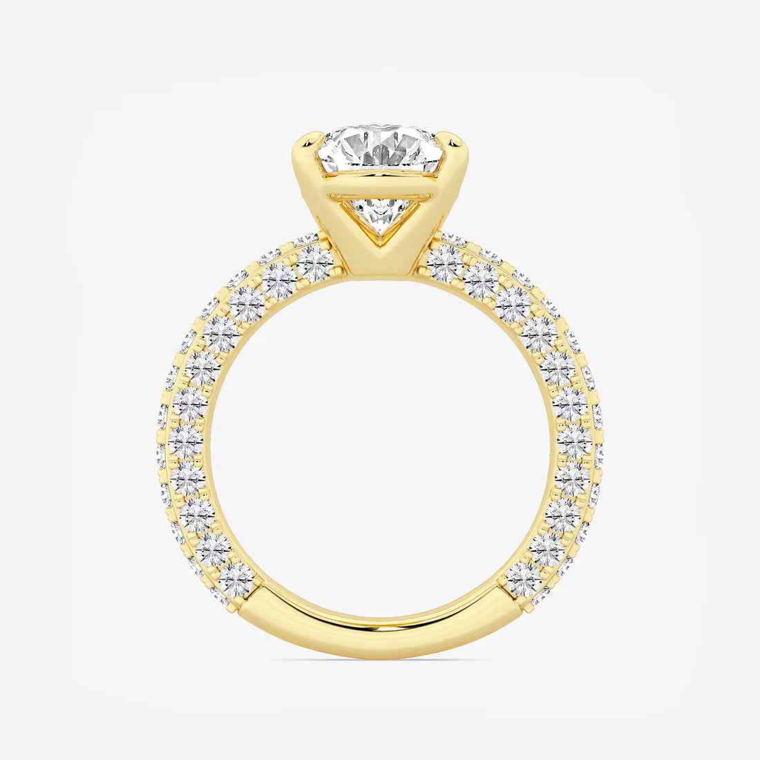Oval Lab Grown Diamond Profile Side Stone Engagement Ring