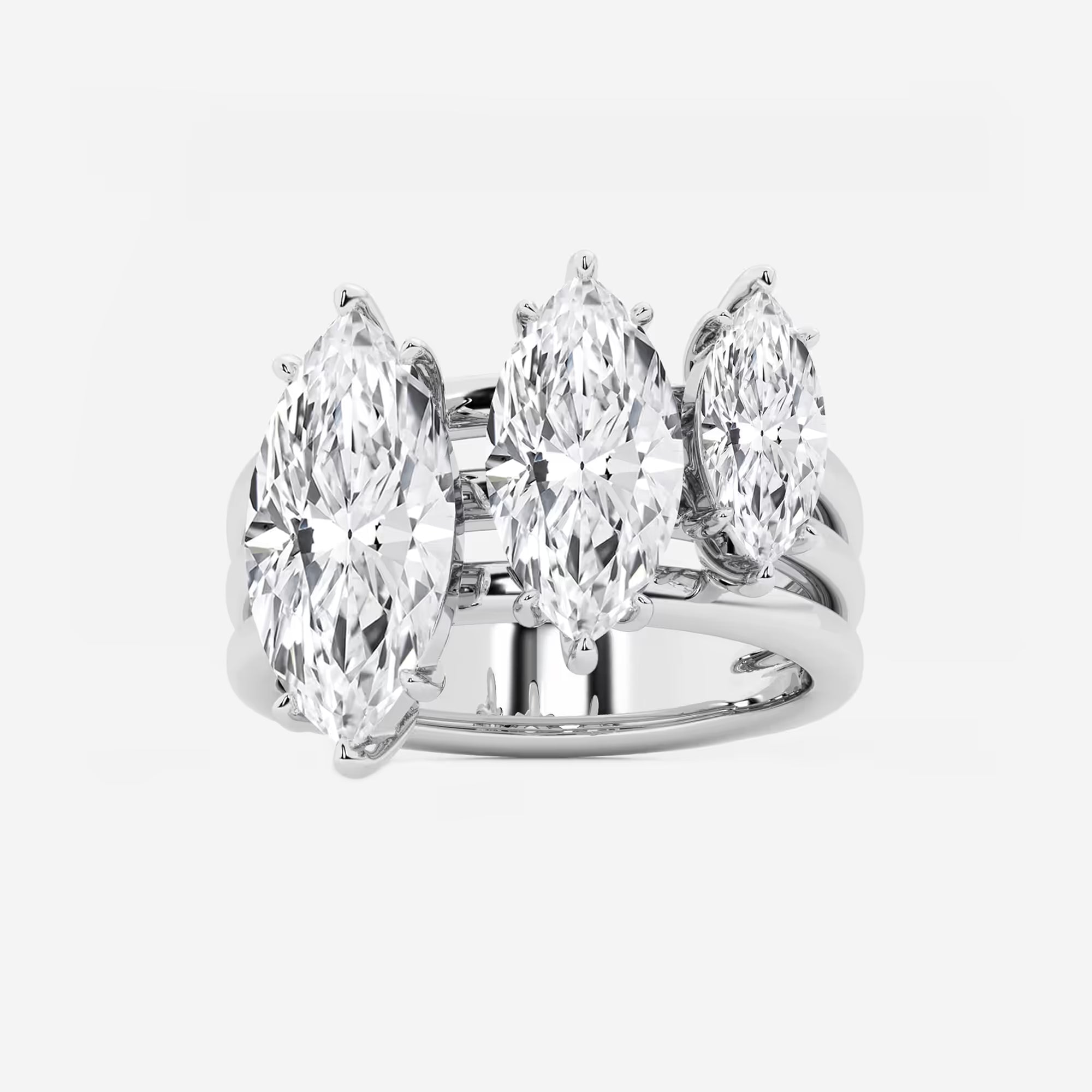 Gradiora Marquise Lab-Grown Diamond Three-Stone Ring