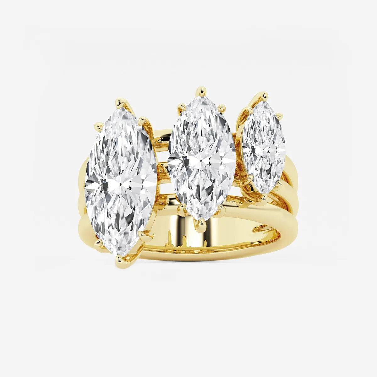 Gradiora Marquise Lab-Grown Diamond Three-Stone Ring