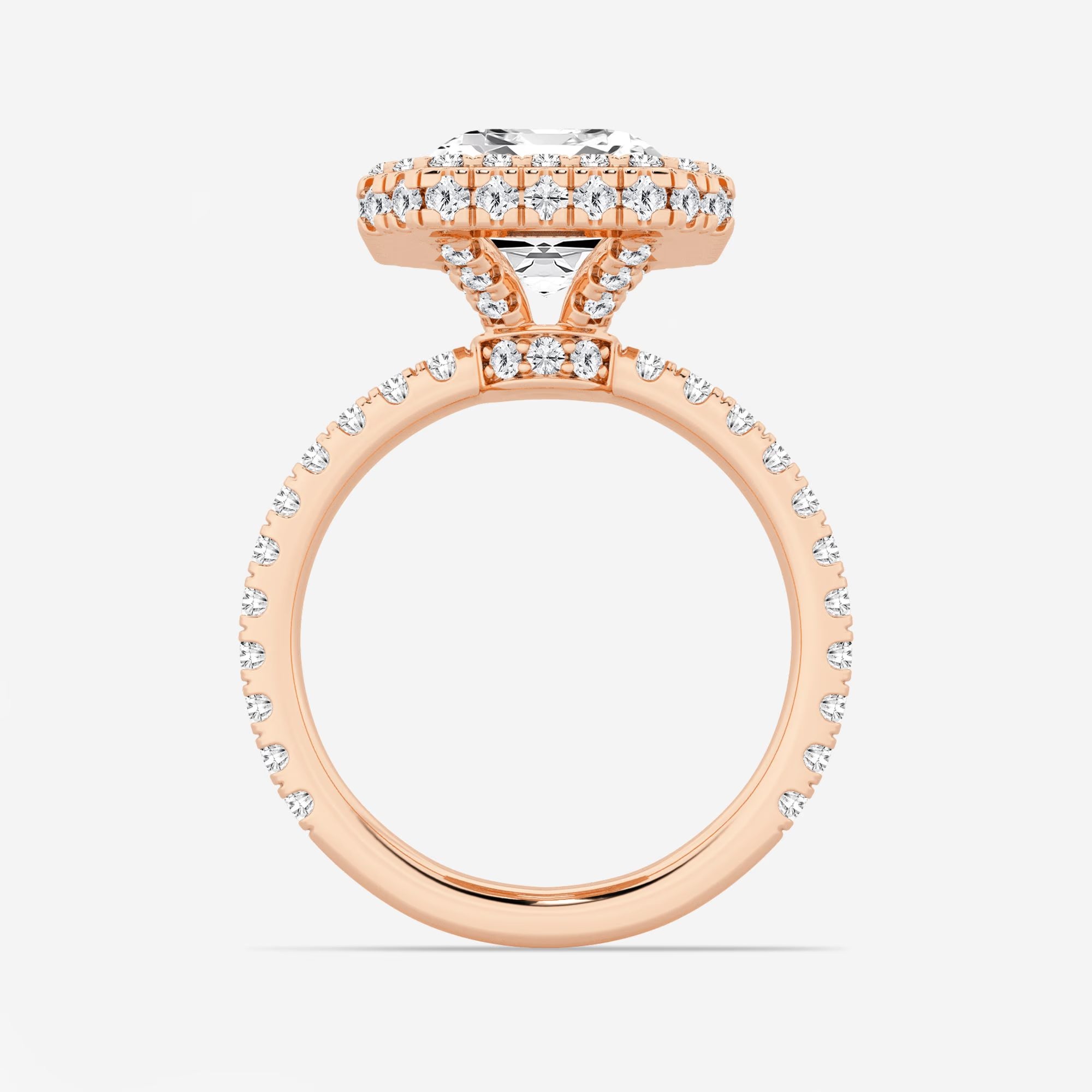 Emerald Cut Double Halo Engagement Ring