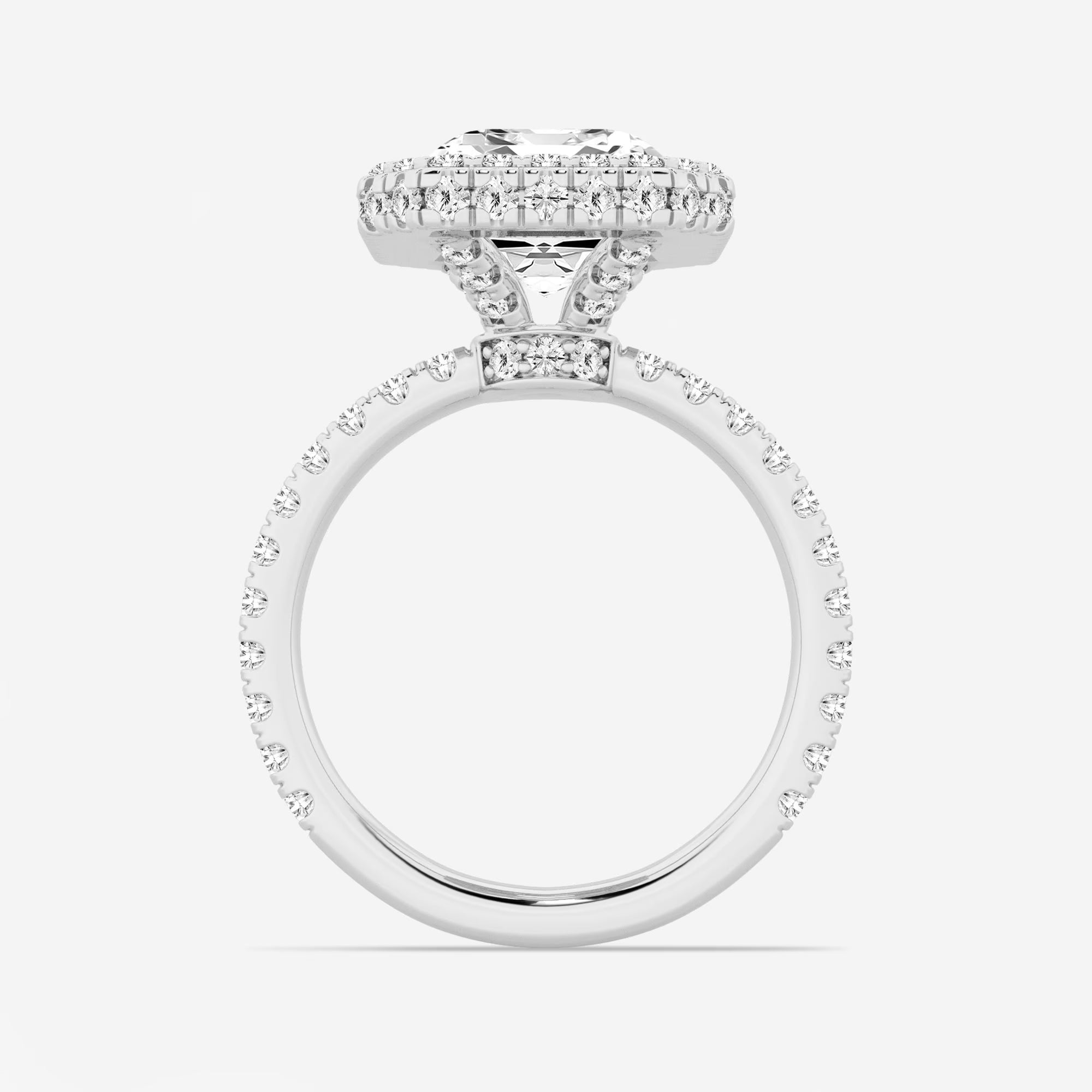 Emerald Cut Double Halo Engagement Ring