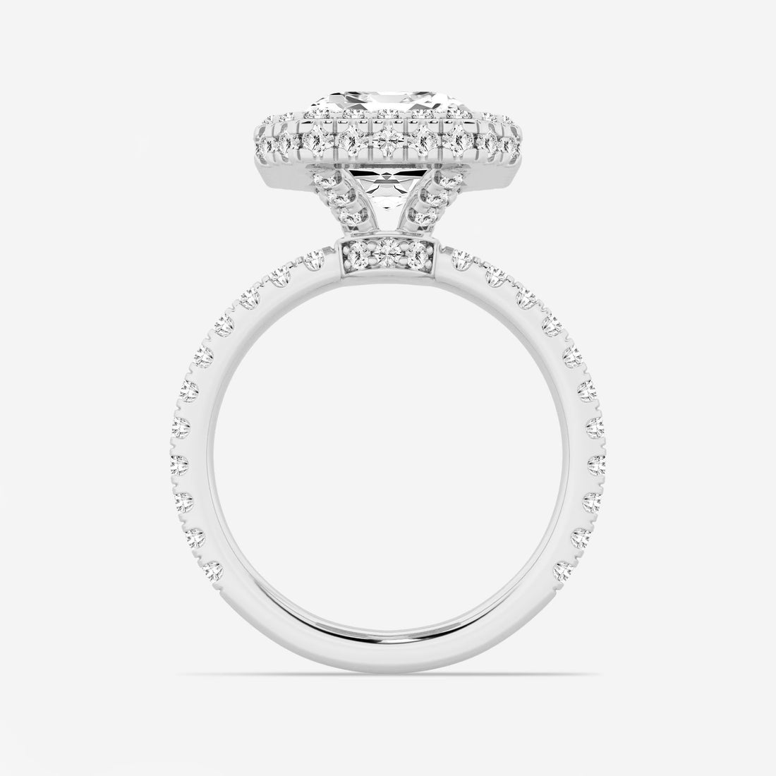 Emerald Cut Double Halo Engagement Ring