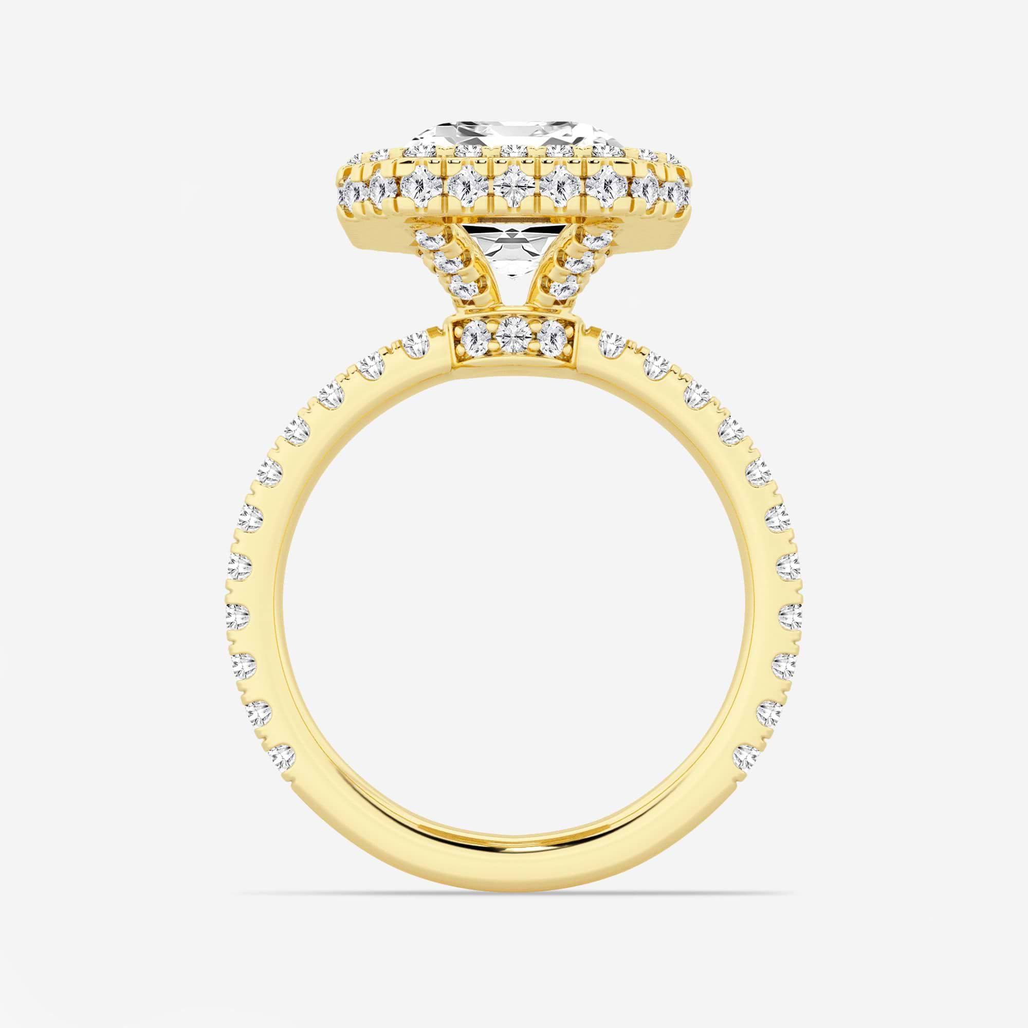 Emerald Cut Double Halo Engagement Ring