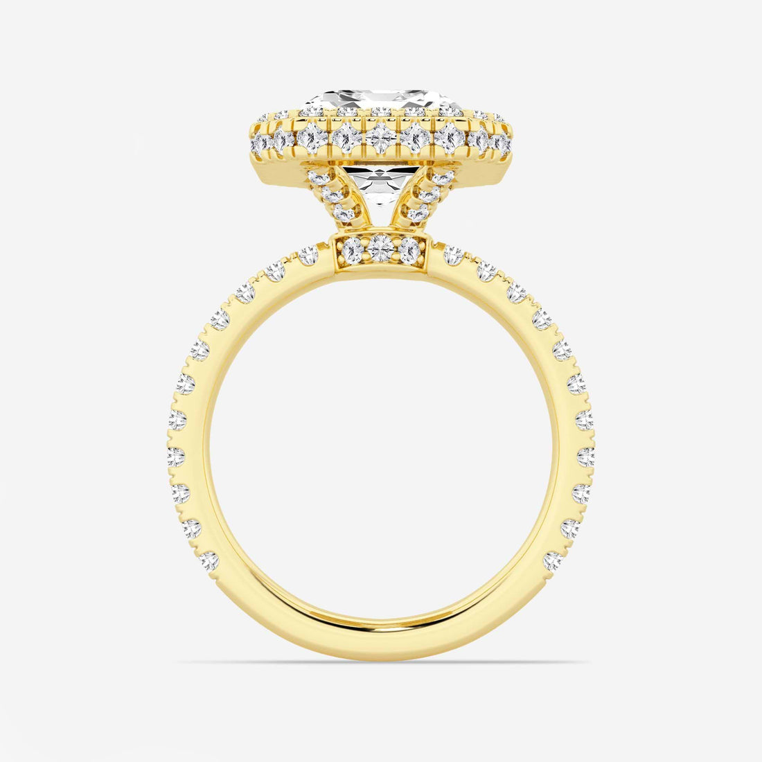 Emerald Cut Double Halo Engagement Ring