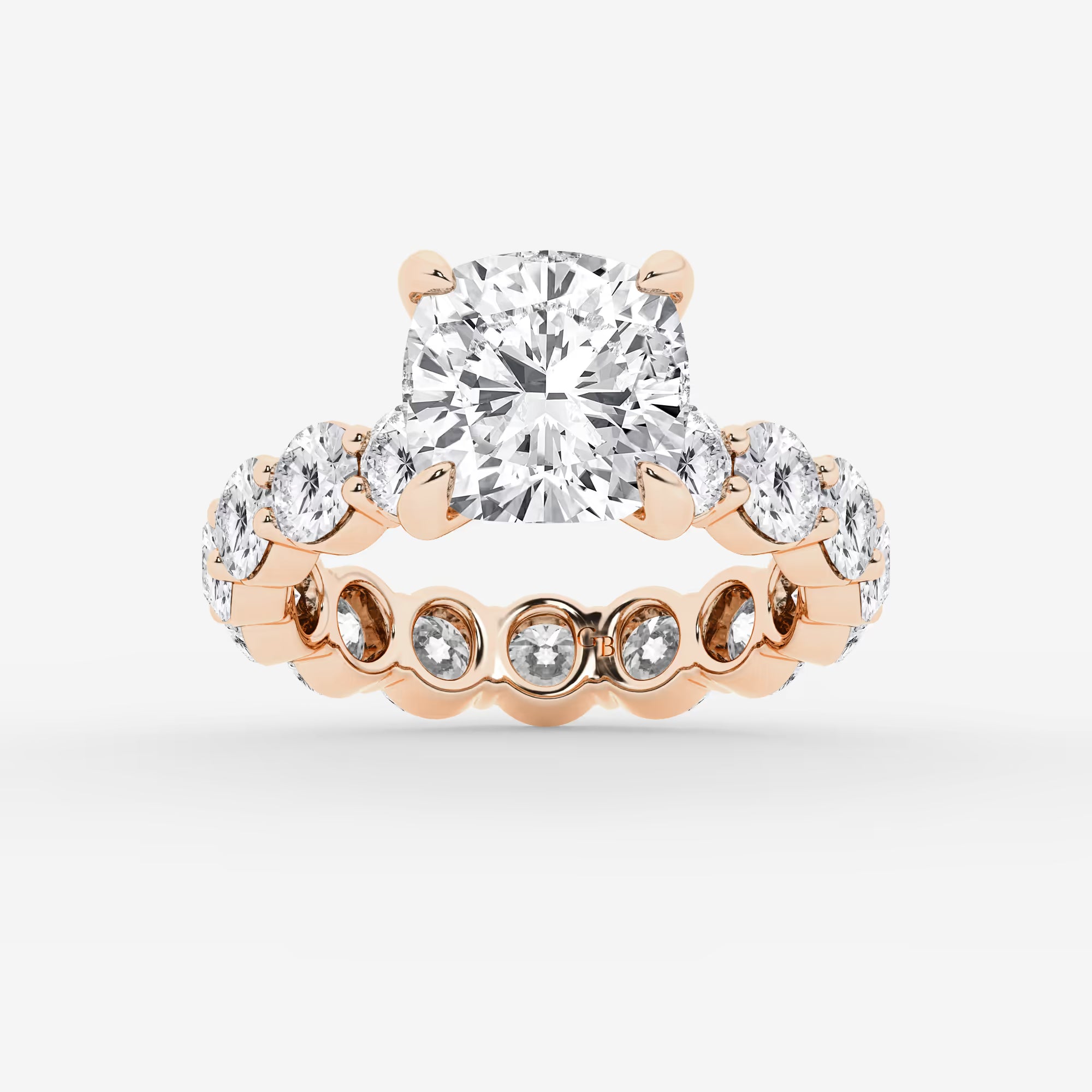 Celestia Cushion Lab-Grown Diamond Solitaire Eternity Engagement Ring