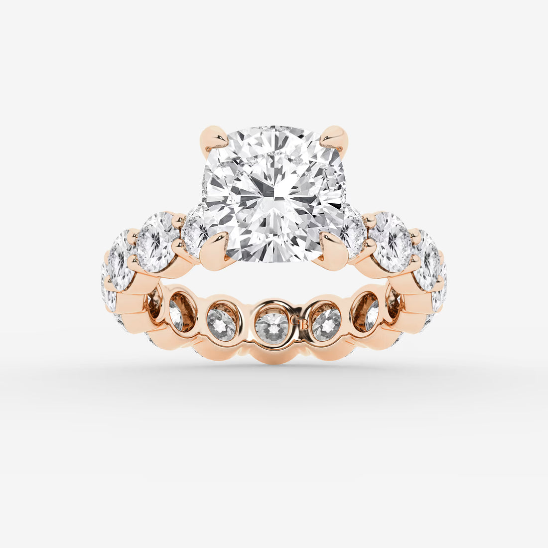 Celestia Cushion Lab-Grown Diamond Solitaire Eternity Engagement Ring