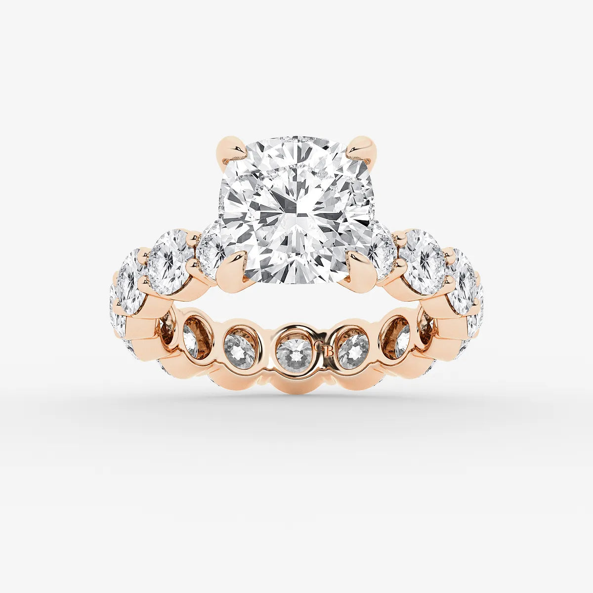 Celestia Cushion Lab-Grown Diamond Solitaire Eternity Engagement Ring