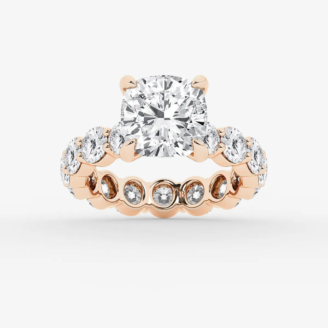 Celestia Cushion Lab-Grown Diamond Solitaire Eternity Engagement Ring