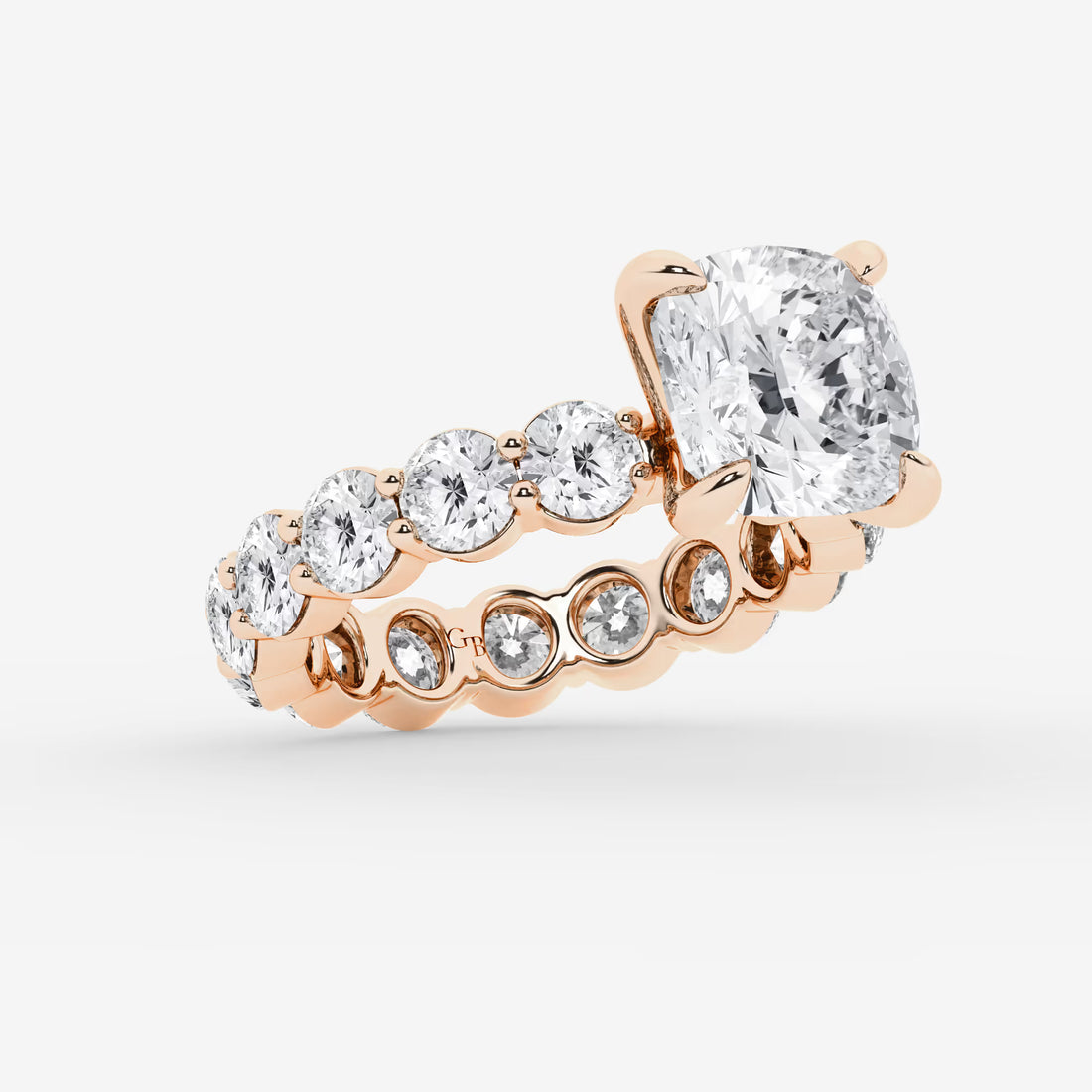 Celestia Cushion Lab-Grown Diamond Solitaire Eternity Engagement Ring