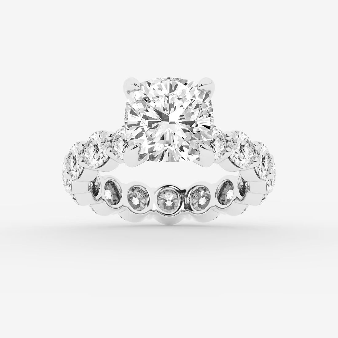 Celestia Cushion Lab-Grown Diamond Solitaire Eternity Engagement Ring