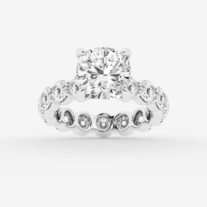 Celestia Cushion Lab-Grown Diamond Solitaire Eternity Engagement Ring
