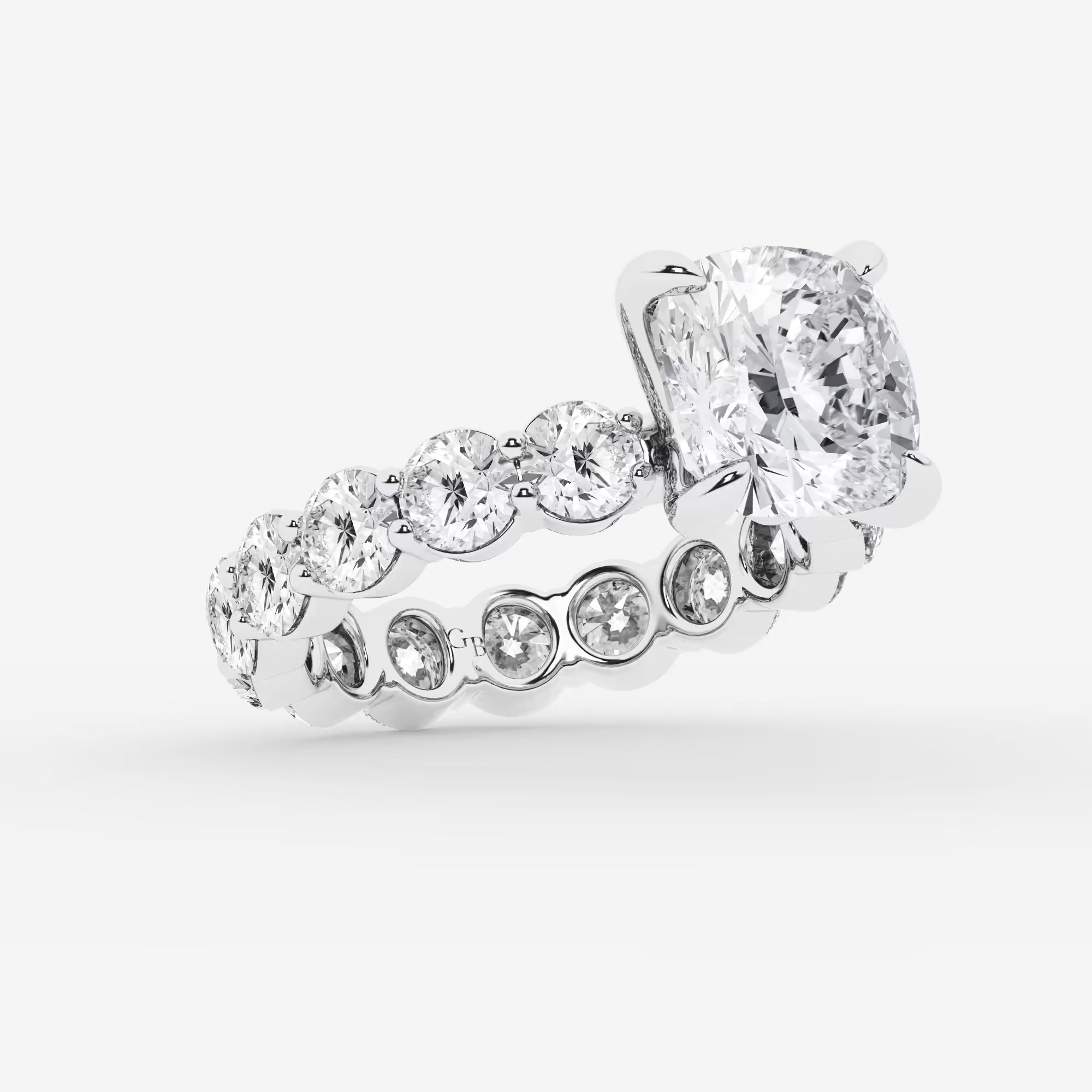Celestia Cushion Lab-Grown Diamond Solitaire Eternity Engagement Ring