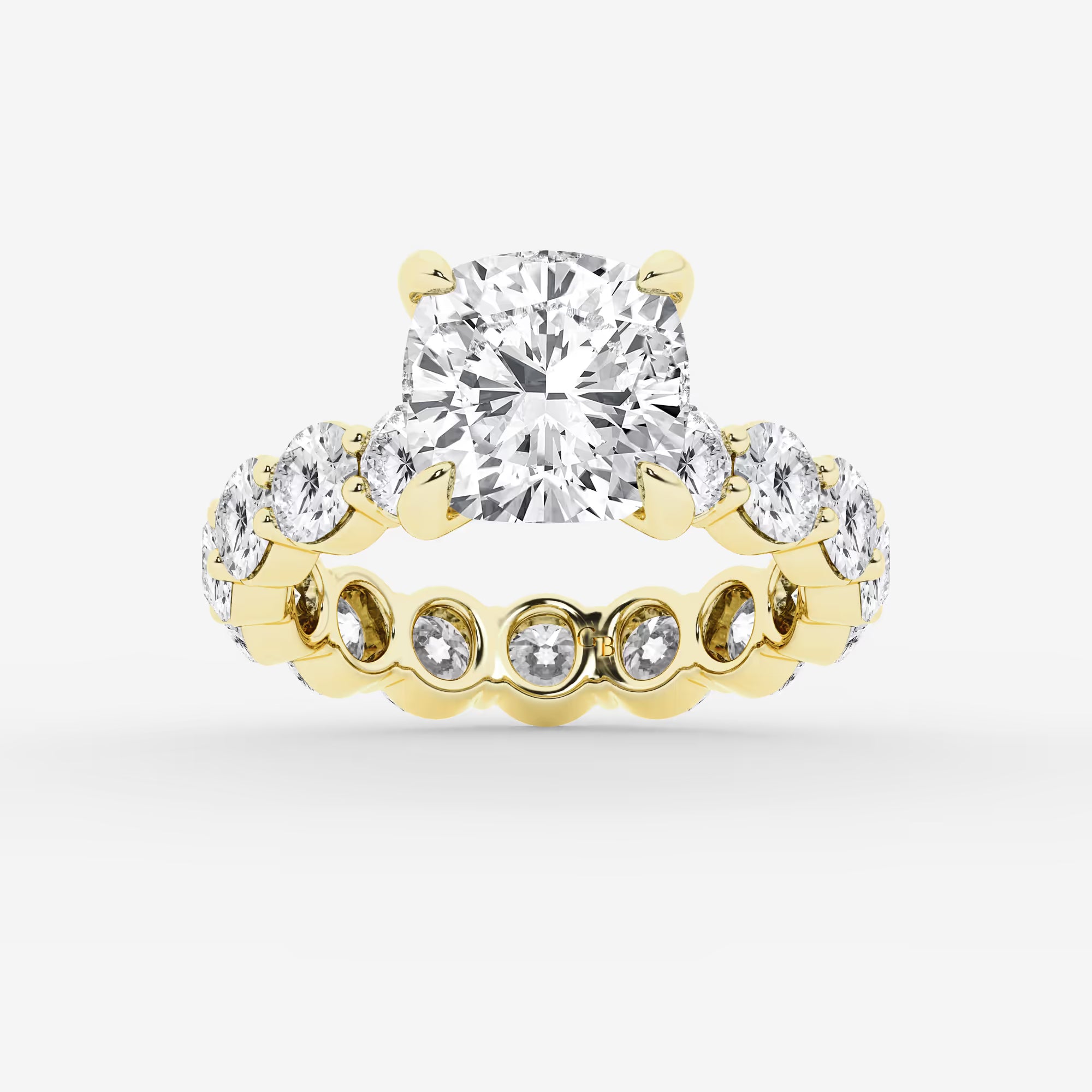Celestia Cushion Lab-Grown Diamond Solitaire Eternity Engagement Ring