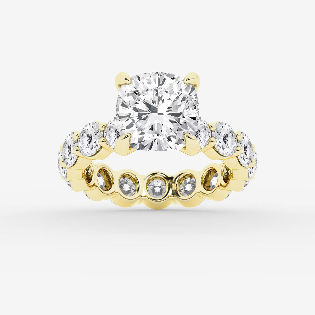 Celestia Cushion Lab-Grown Diamond Solitaire Eternity Engagement Ring