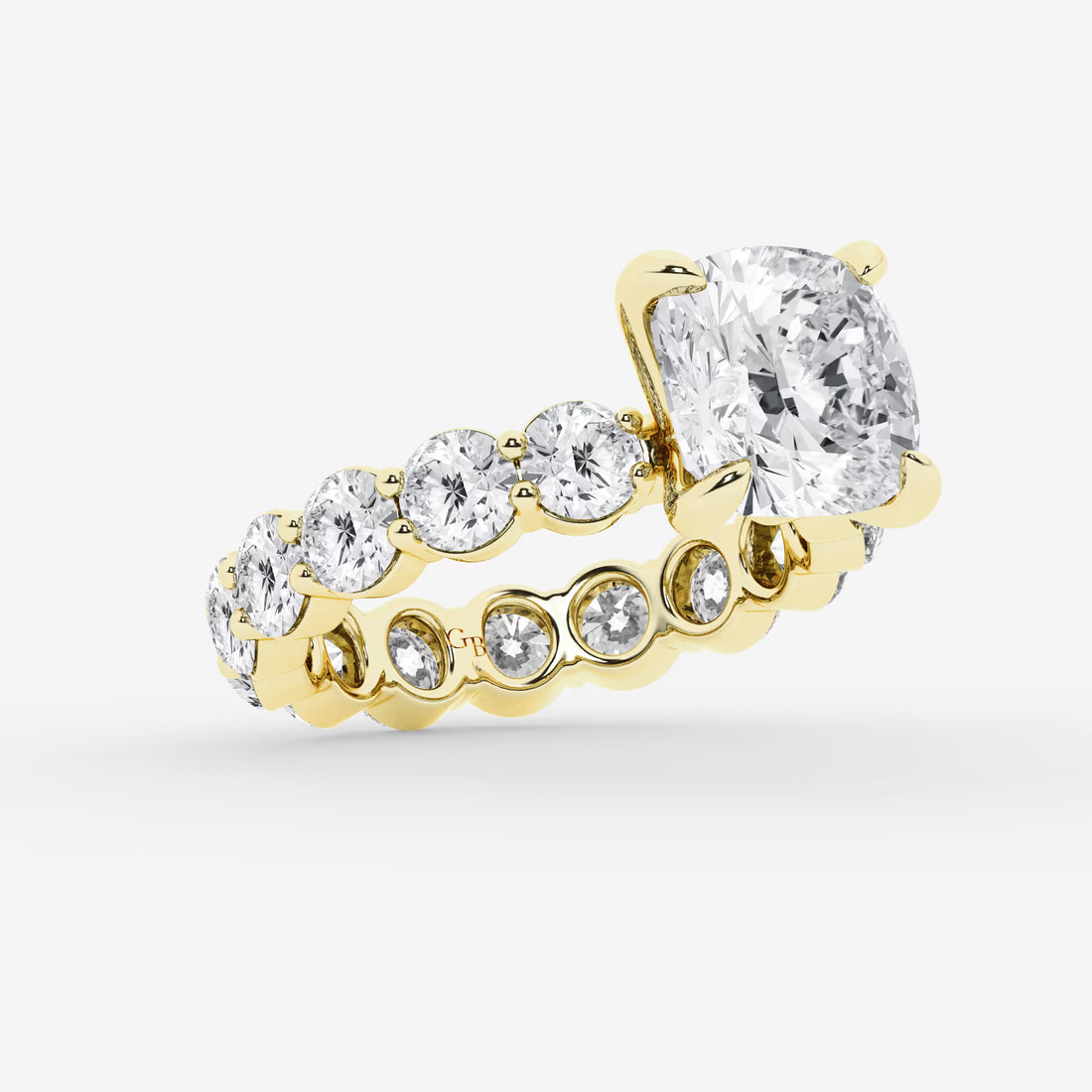 Celestia Cushion Lab-Grown Diamond Solitaire Eternity Engagement Ring