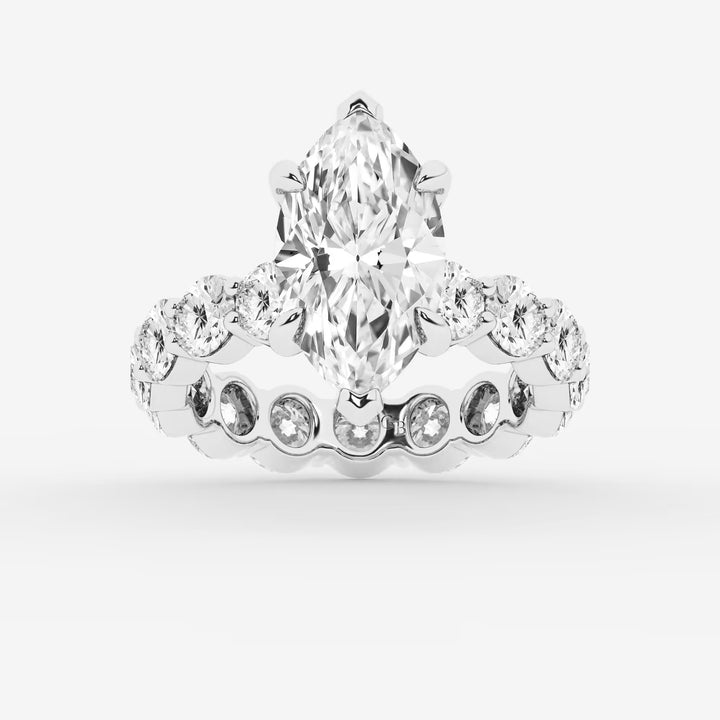 Eterna Marquise Lab-Grown Diamond Solitaire Eternity Engagement Ring