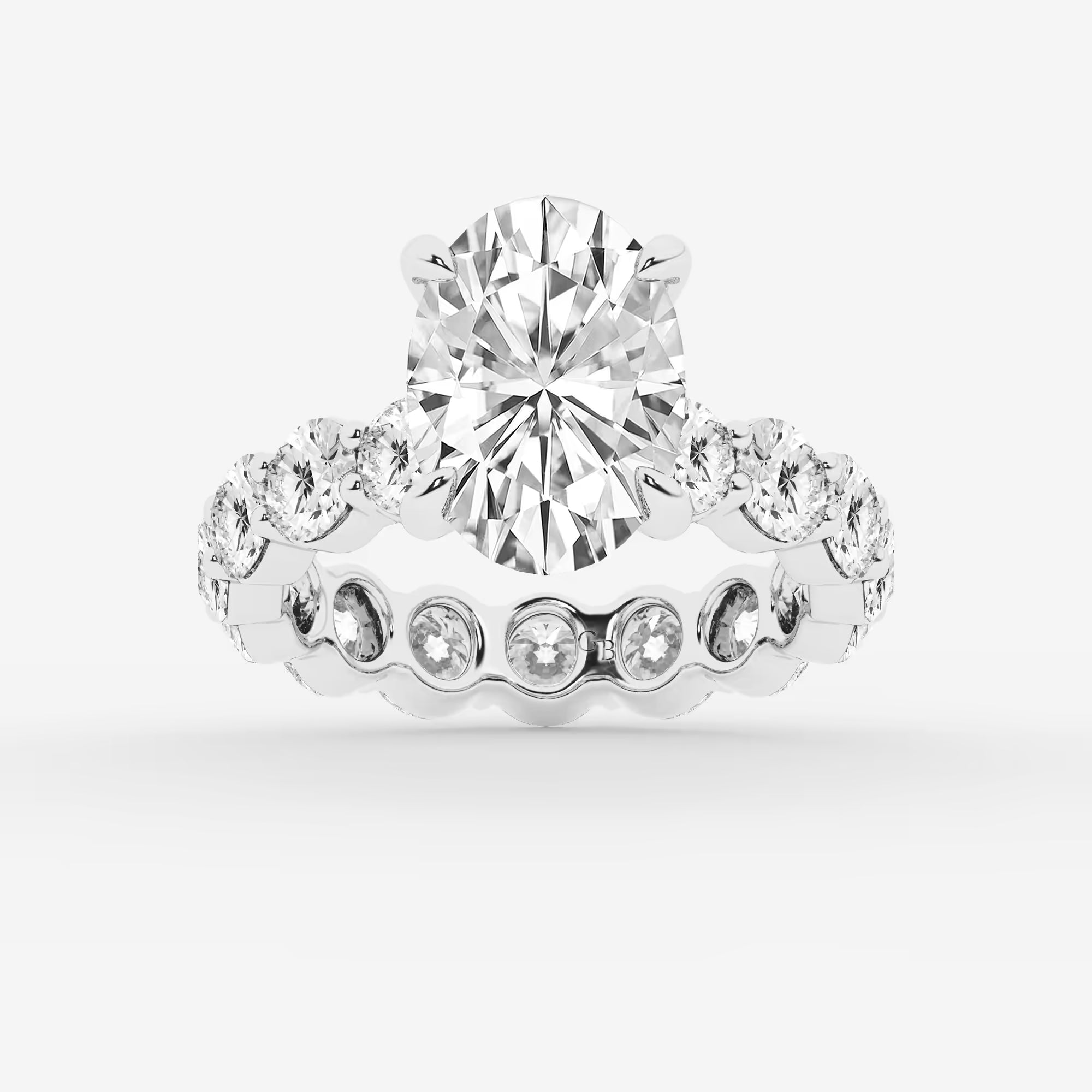 Timeless Oval Cut Lab-Grown Diamond Eternity Solitaire Engagement Ring