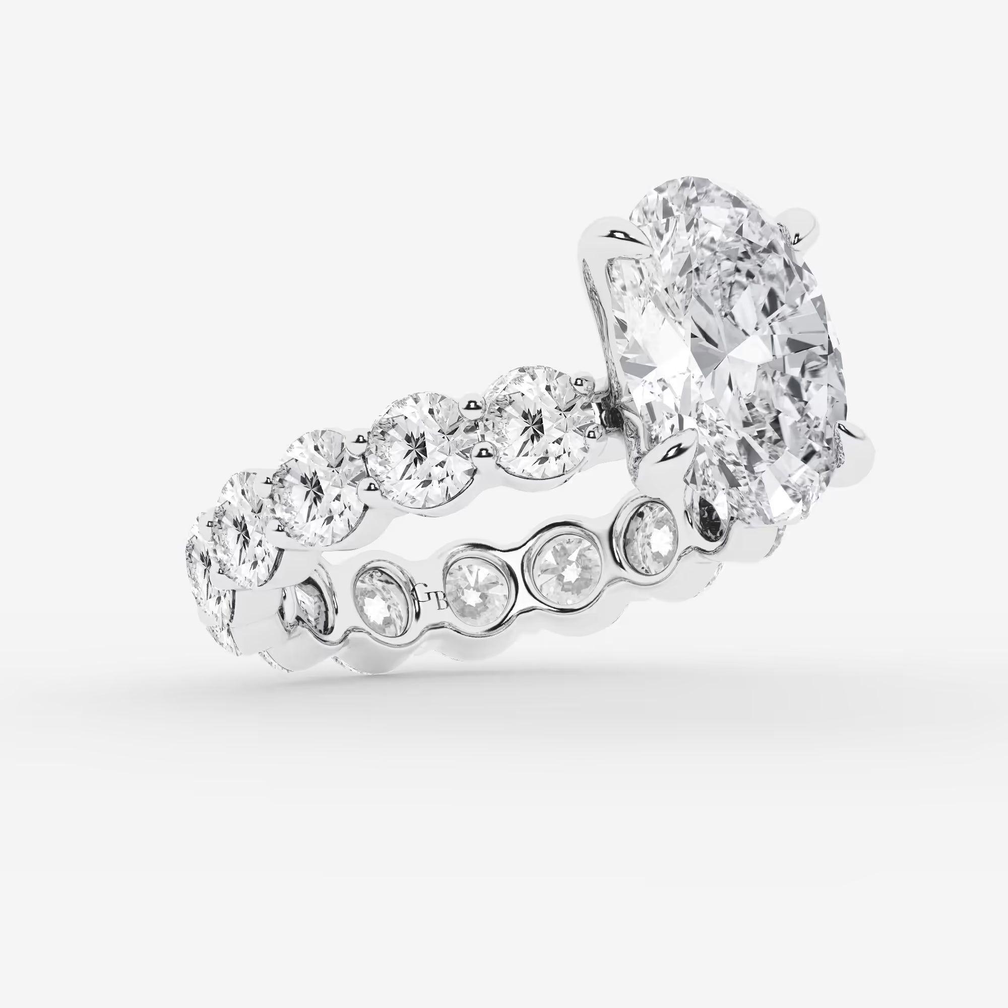 Timeless Oval Cut Lab-Grown Diamond Eternity Solitaire Engagement Ring