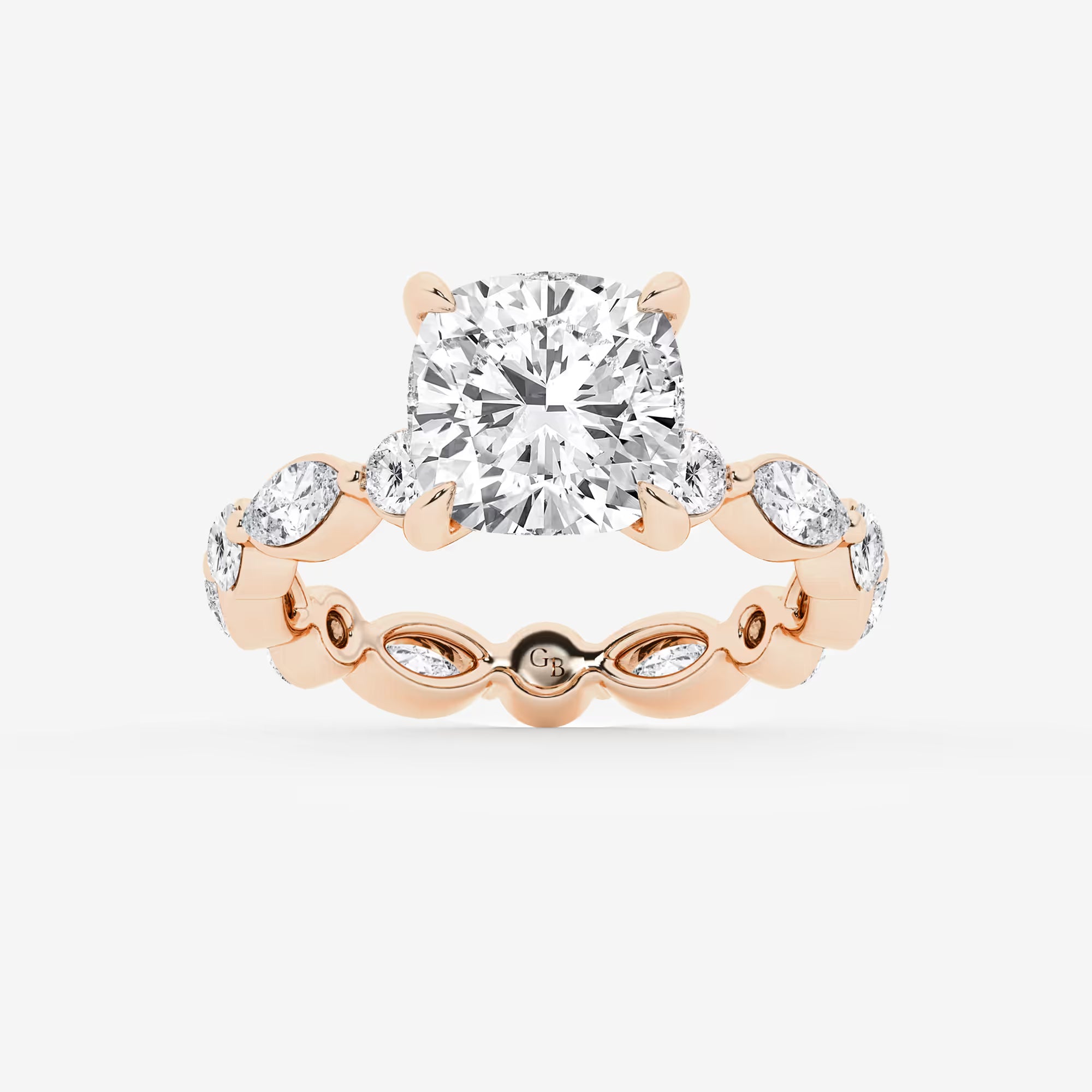 Lumina Cushion Lab-Grown Diamond Alternating Round & Marquise Eternity Engagement Ring