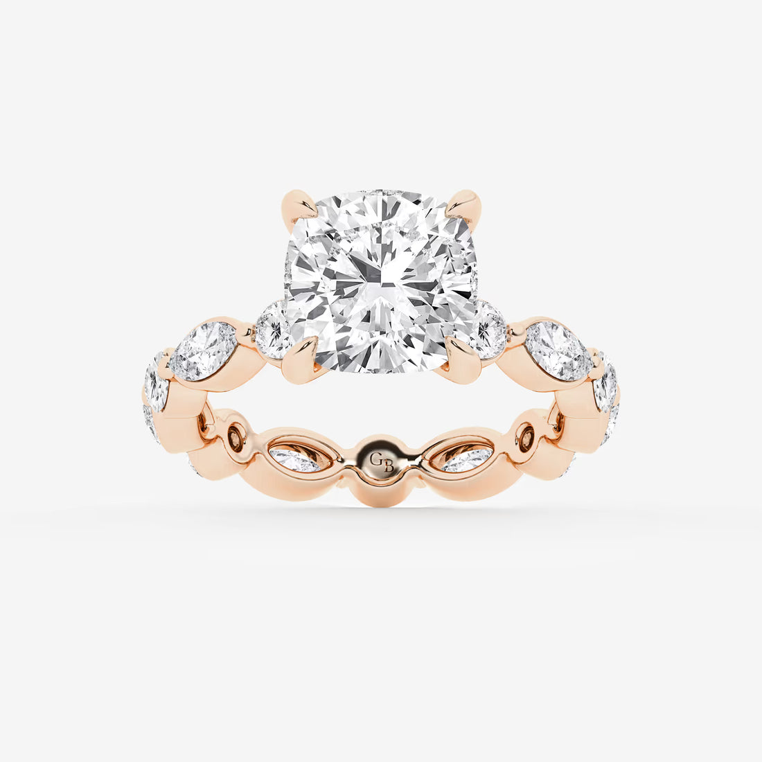 Lumina Cushion Lab-Grown Diamond Alternating Round & Marquise Eternity Engagement Ring