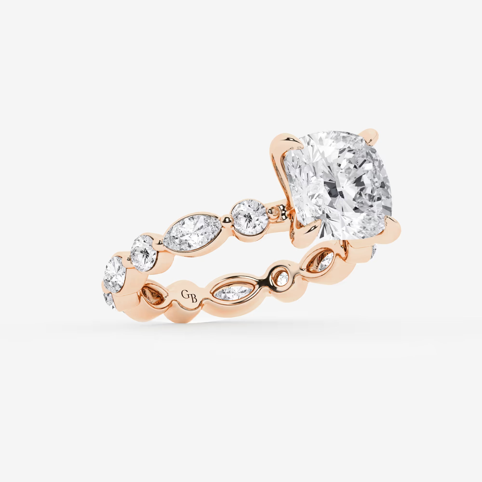 Lumina Cushion Lab-Grown Diamond Alternating Round & Marquise Eternity Engagement Ring