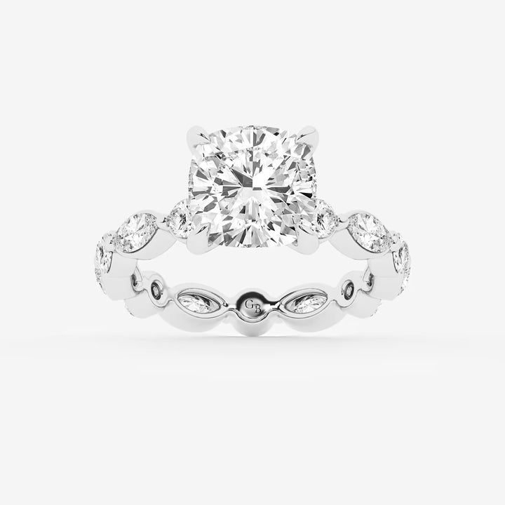 Lumina Cushion Lab-Grown Diamond Alternating Round & Marquise Eternity Engagement Ring