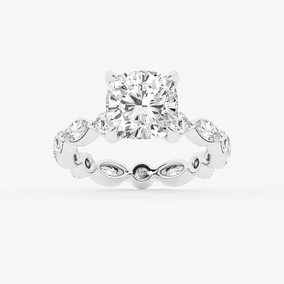 Lumina Cushion Lab-Grown Diamond Alternating Round & Marquise Eternity Engagement Ring