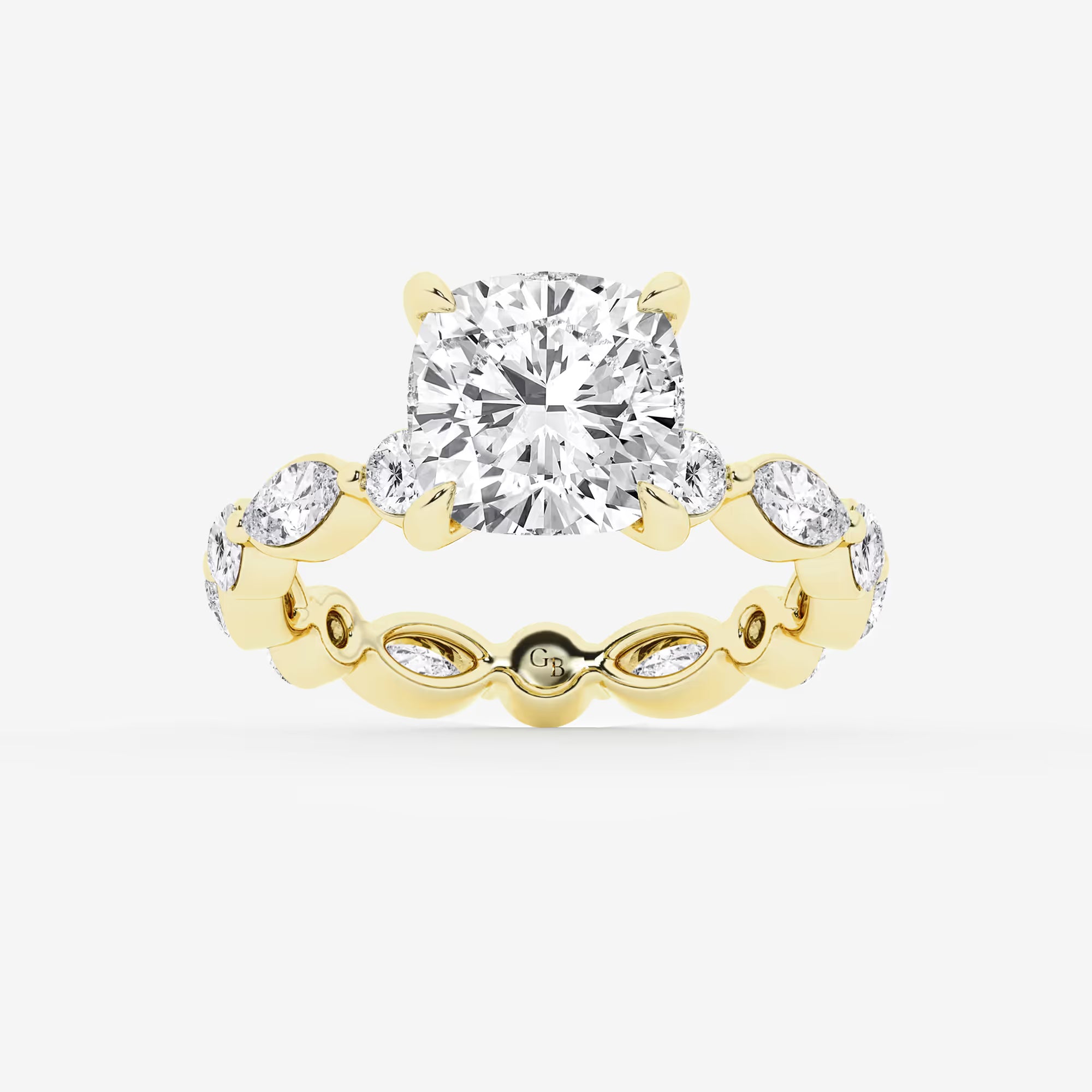 Lumina Cushion Lab-Grown Diamond Alternating Round & Marquise Eternity Engagement Ring
