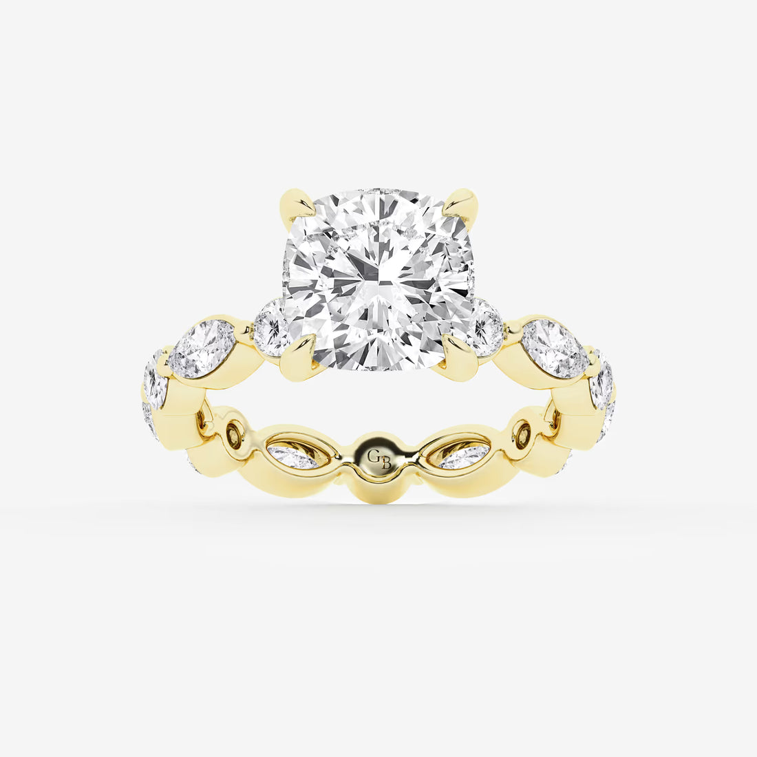 Lumina Cushion Lab-Grown Diamond Alternating Round & Marquise Eternity Engagement Ring