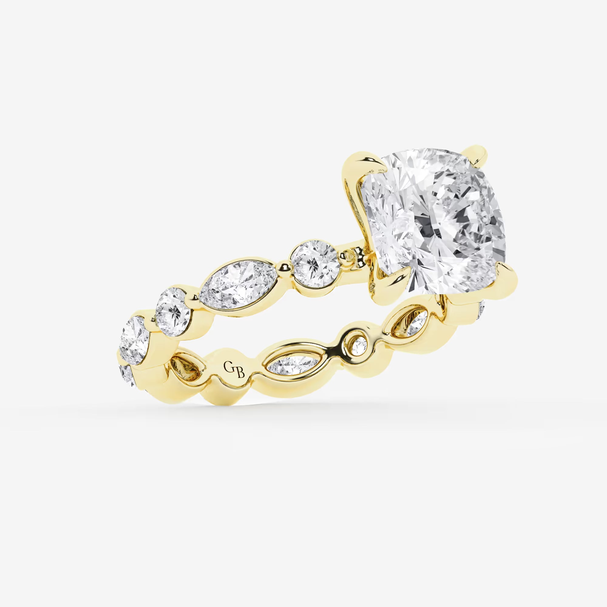 Lumina Cushion Lab-Grown Diamond Alternating Round & Marquise Eternity Engagement Ring
