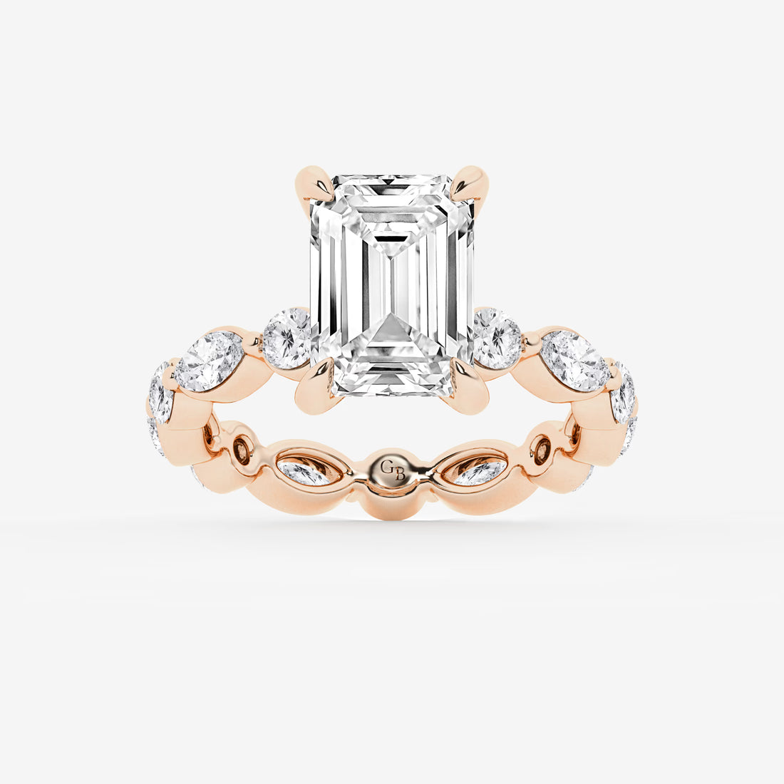 Emerald Cut Solitaire Bridal Ring Set