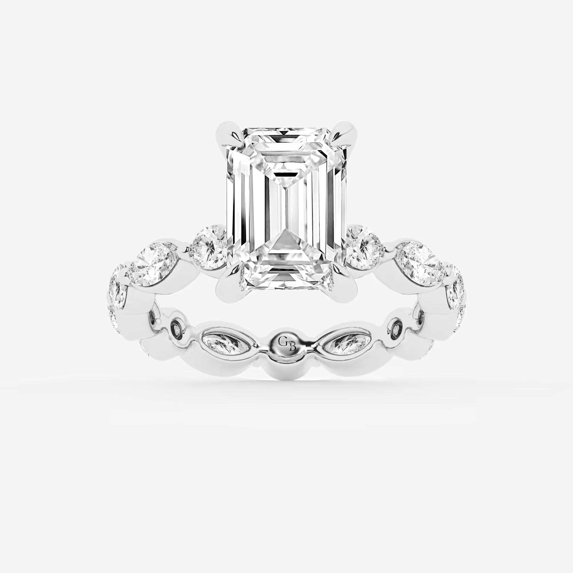 Emerald Cut Solitaire Bridal Ring Set