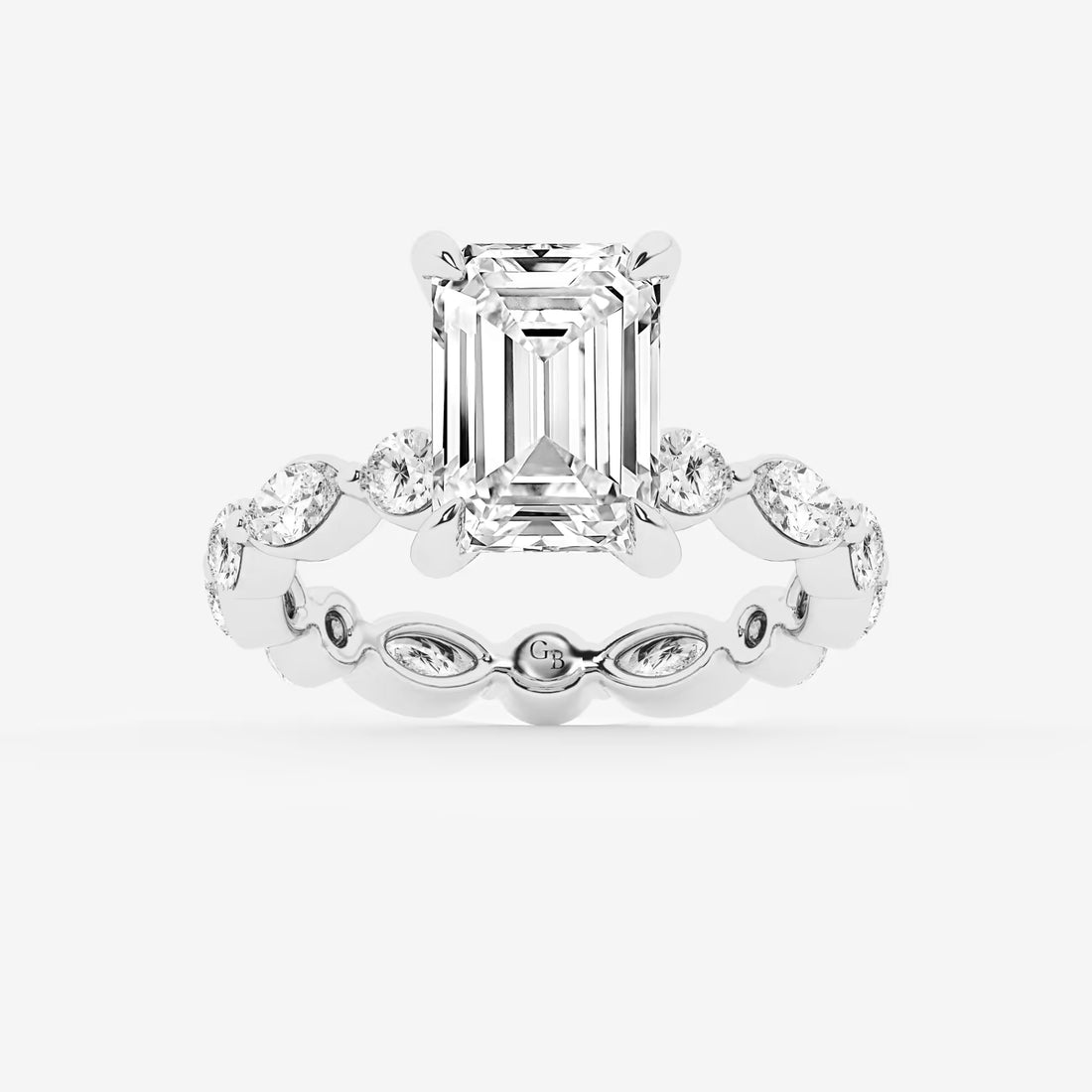Emerald Cut Solitaire Bridal Ring Set