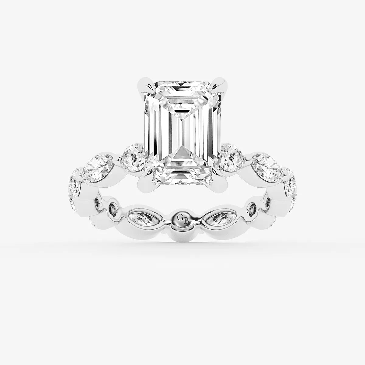 Emerald Cut Solitaire Bridal Ring Set