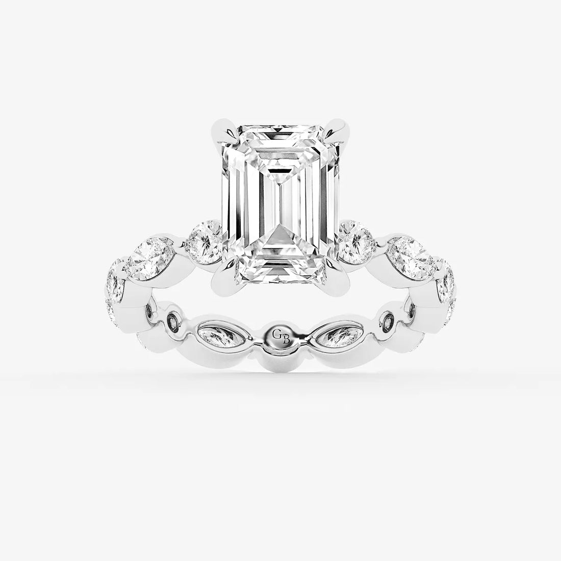 Emerald Cut Solitaire Bridal Ring Set