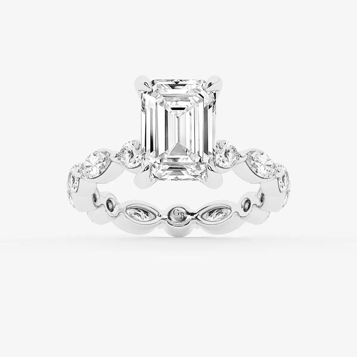 Emerald Cut Solitaire Bridal Ring Set