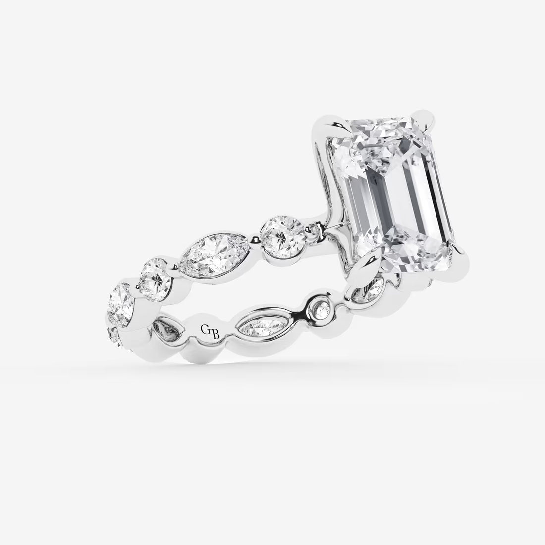 Emerald Cut Solitaire Bridal Ring Set
