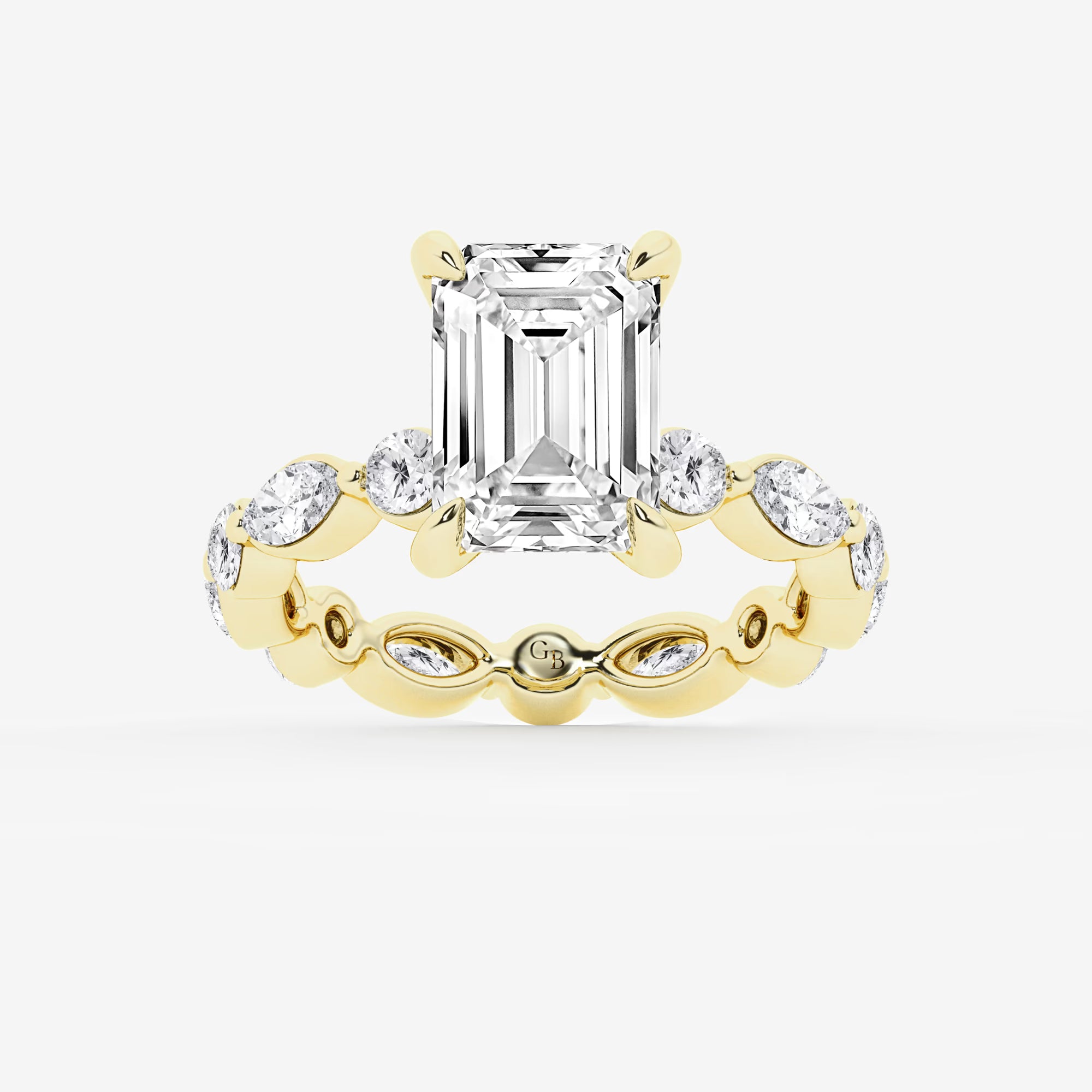 Emerald Cut Solitaire Bridal Ring Set