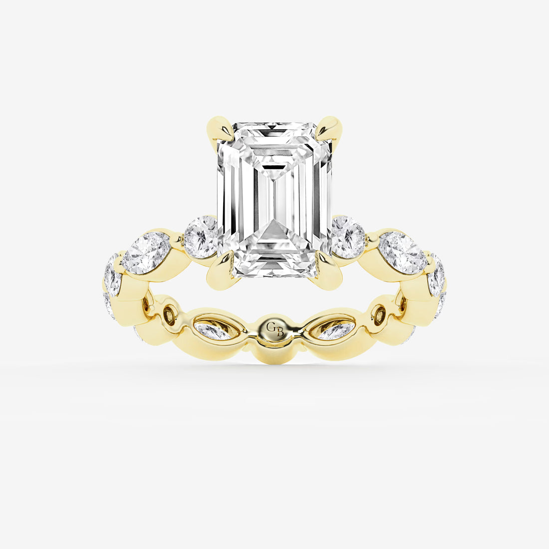 Emerald Cut Solitaire Bridal Ring Set