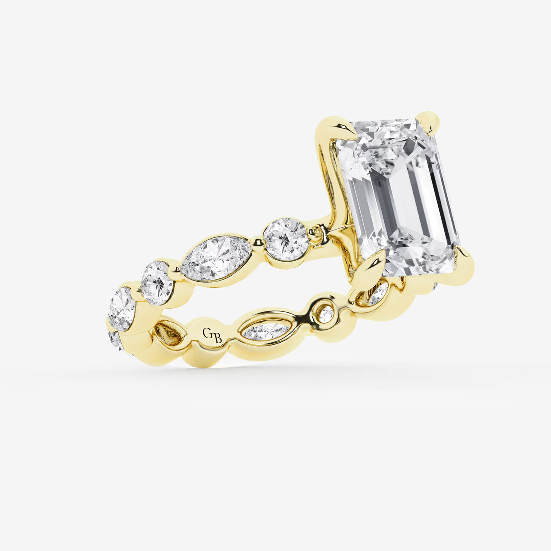 Emerald Cut Solitaire Bridal Ring Set