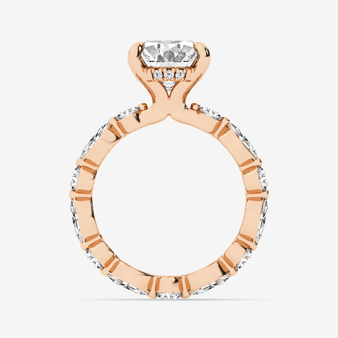 Auravelle Oval Lab Grown Diamond Alternating Round and Marquise Eternity Engagement Ring