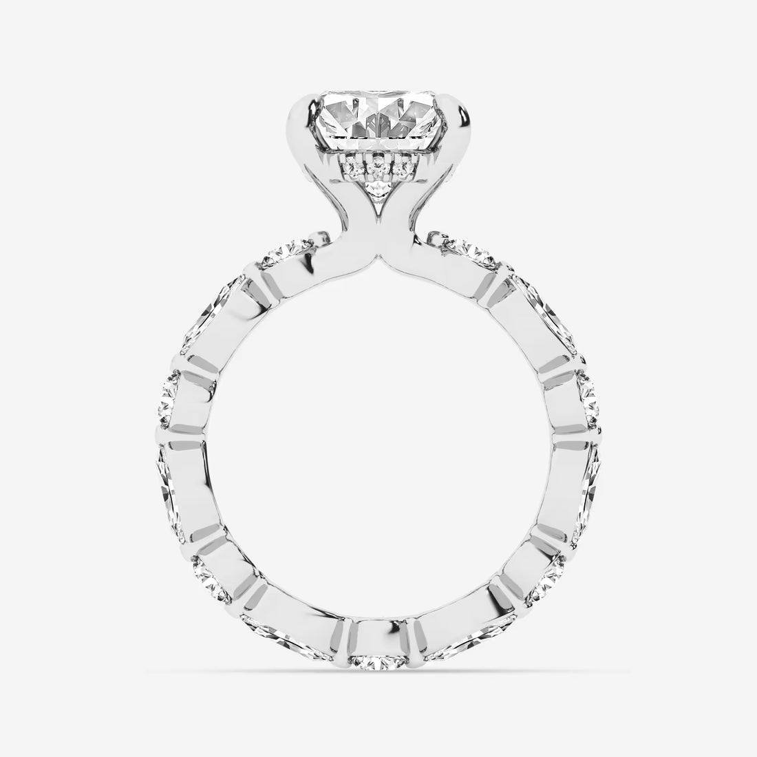 Auravelle Oval Lab Grown Diamond Alternating Round and Marquise Eternity Engagement Ring