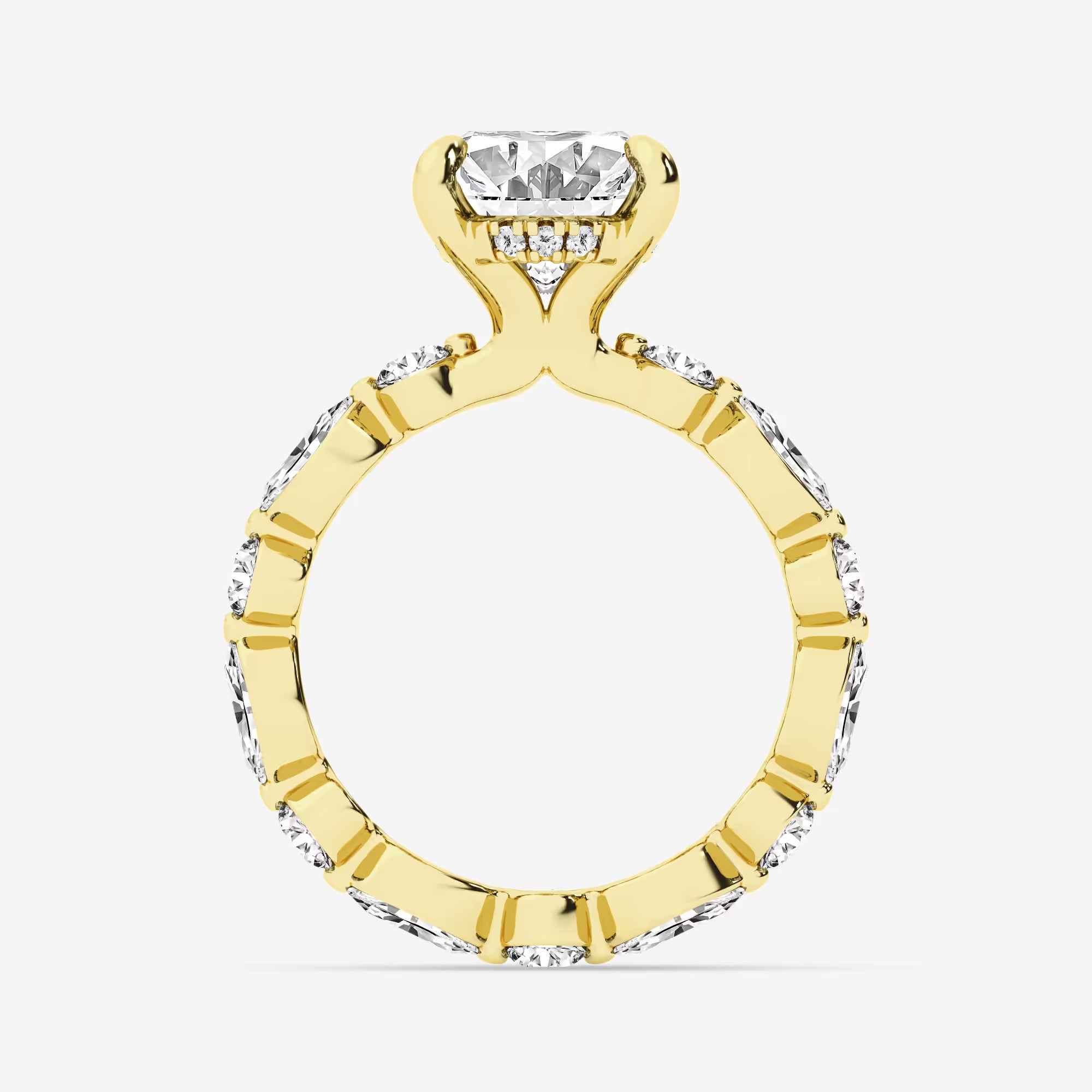 Auravelle Oval Lab Grown Diamond Alternating Round and Marquise Eternity Engagement Ring
