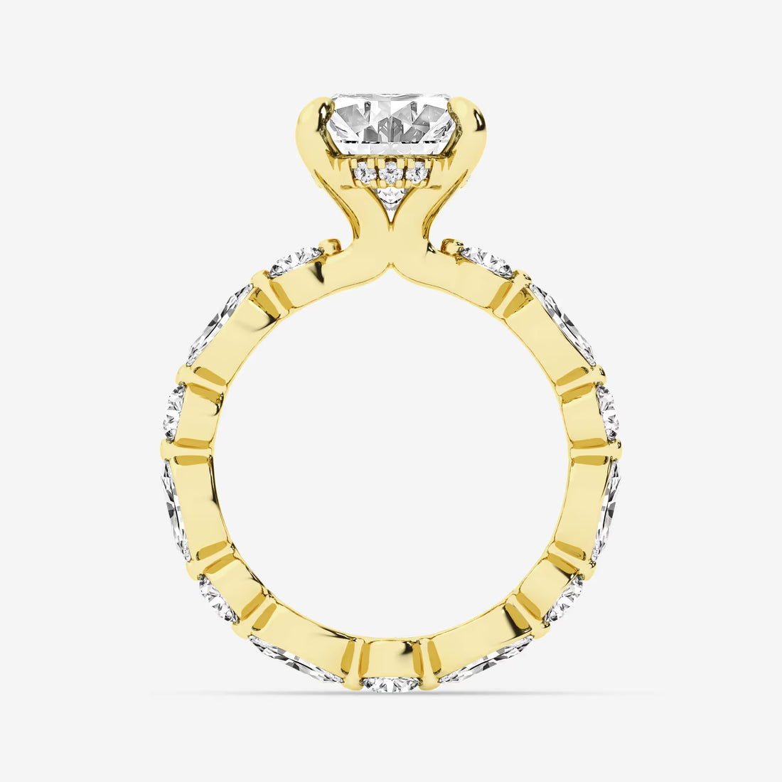 Auravelle Oval Lab Grown Diamond Alternating Round and Marquise Eternity Engagement Ring