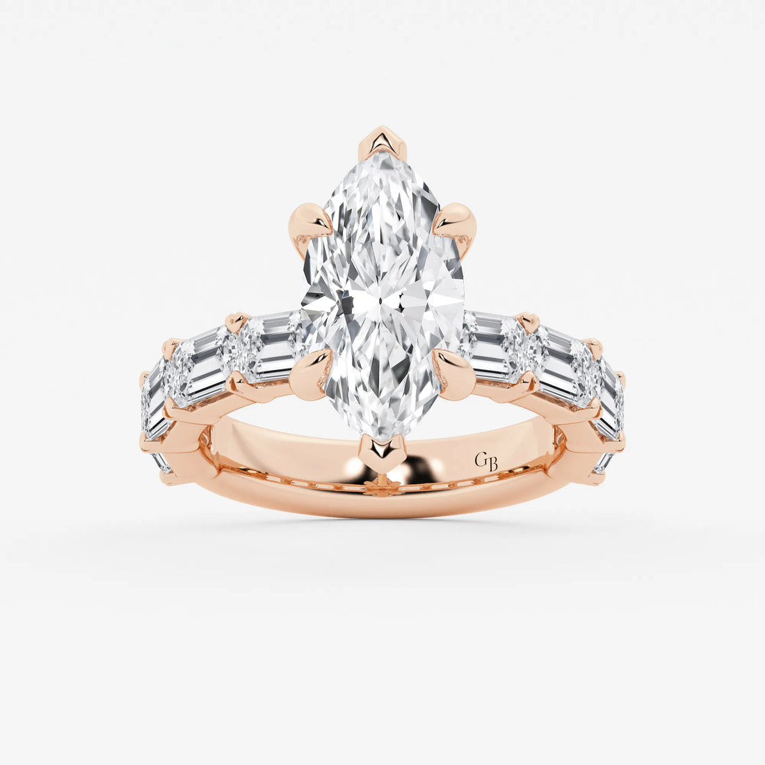 Lunara Marquise Lab-Grown Diamond Hidden Halo Engagement Ring