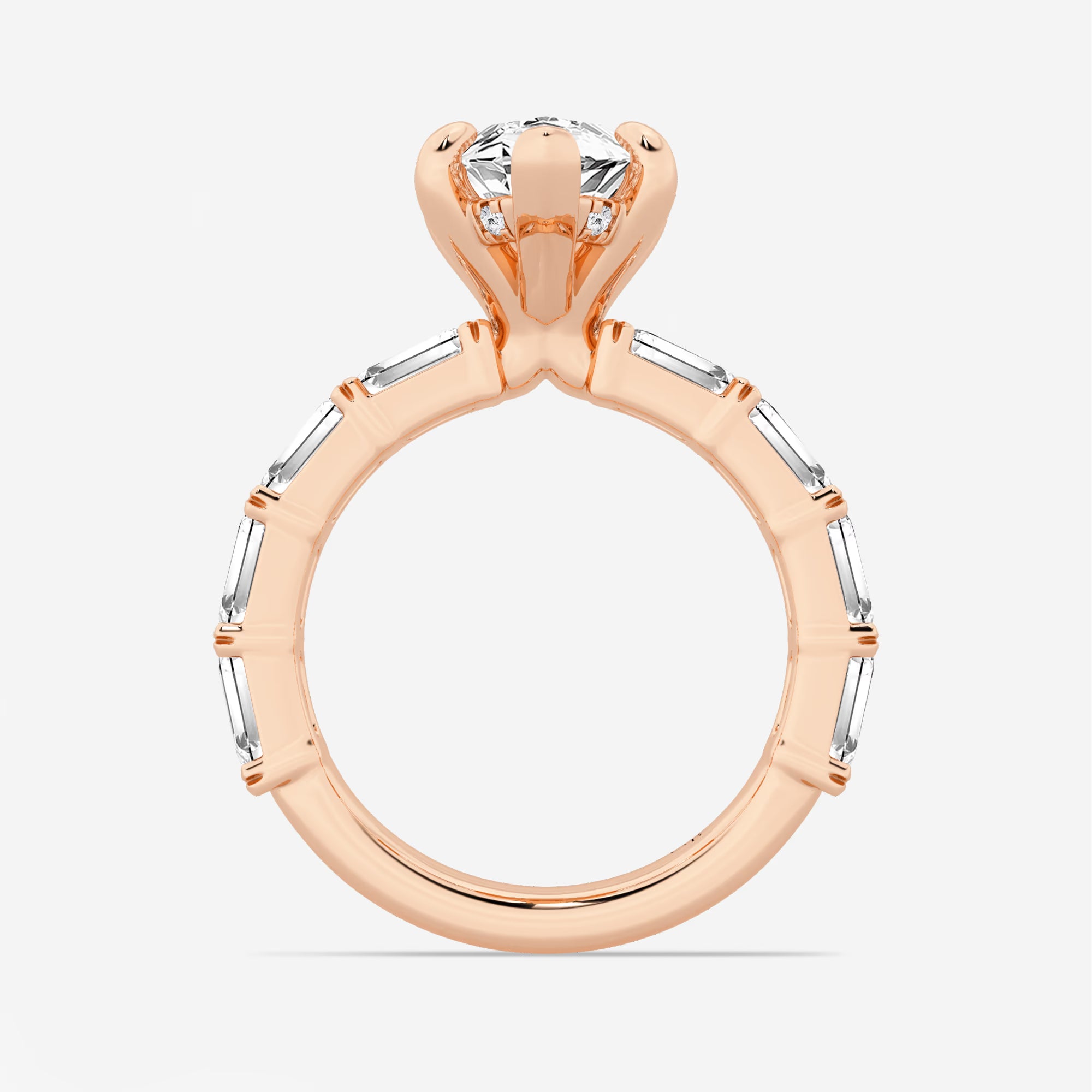 Lunara Marquise Lab-Grown Diamond Hidden Halo Engagement Ring