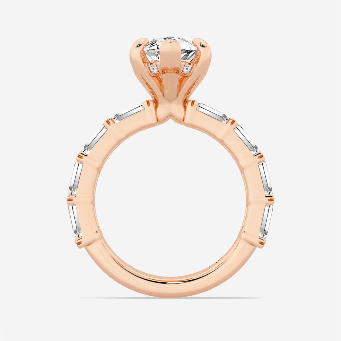 Lunara Marquise Lab-Grown Diamond Hidden Halo Engagement Ring